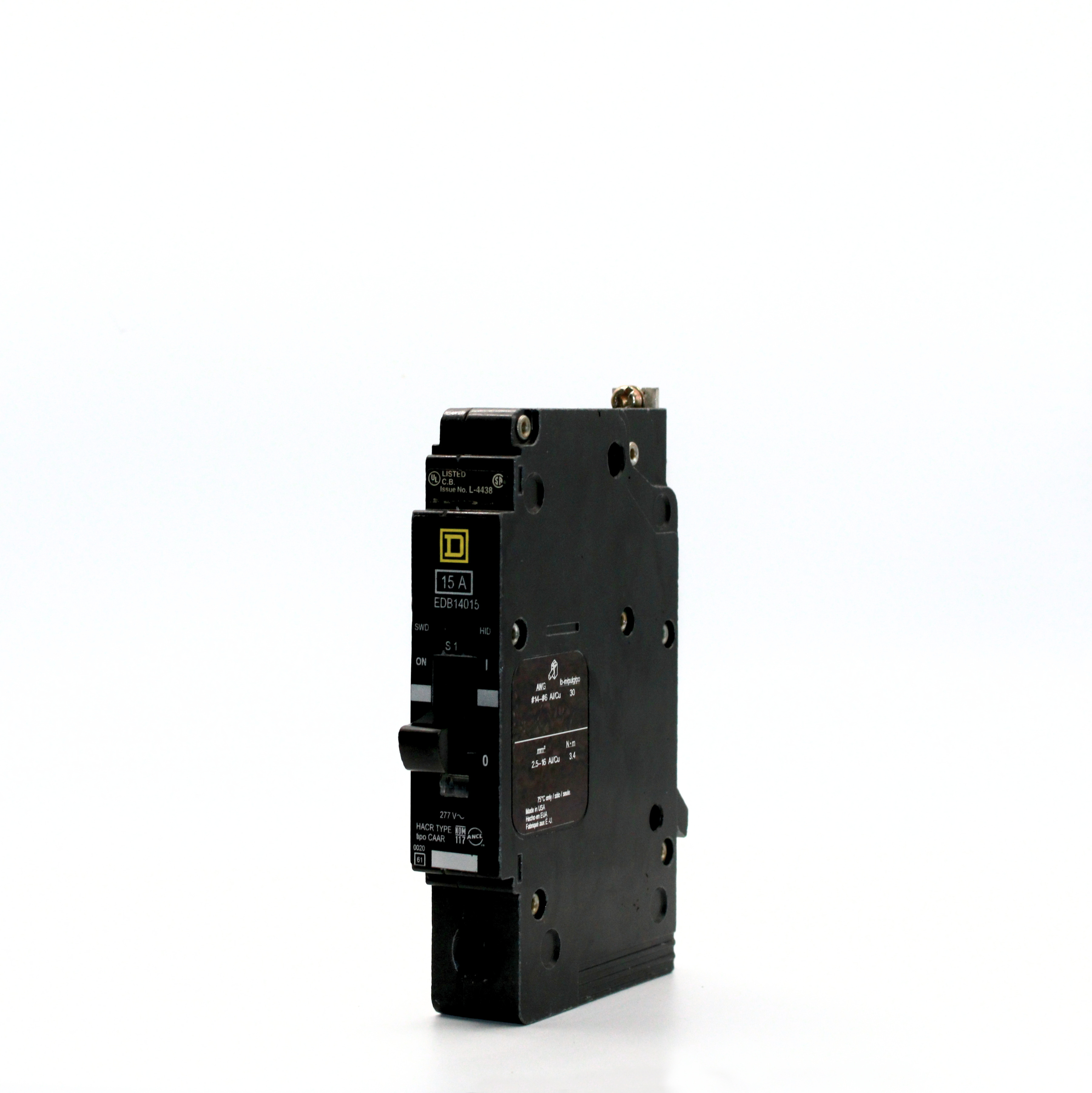 Square D EDB 1-Pole Circuit Breaker, 277V (15A-20A)