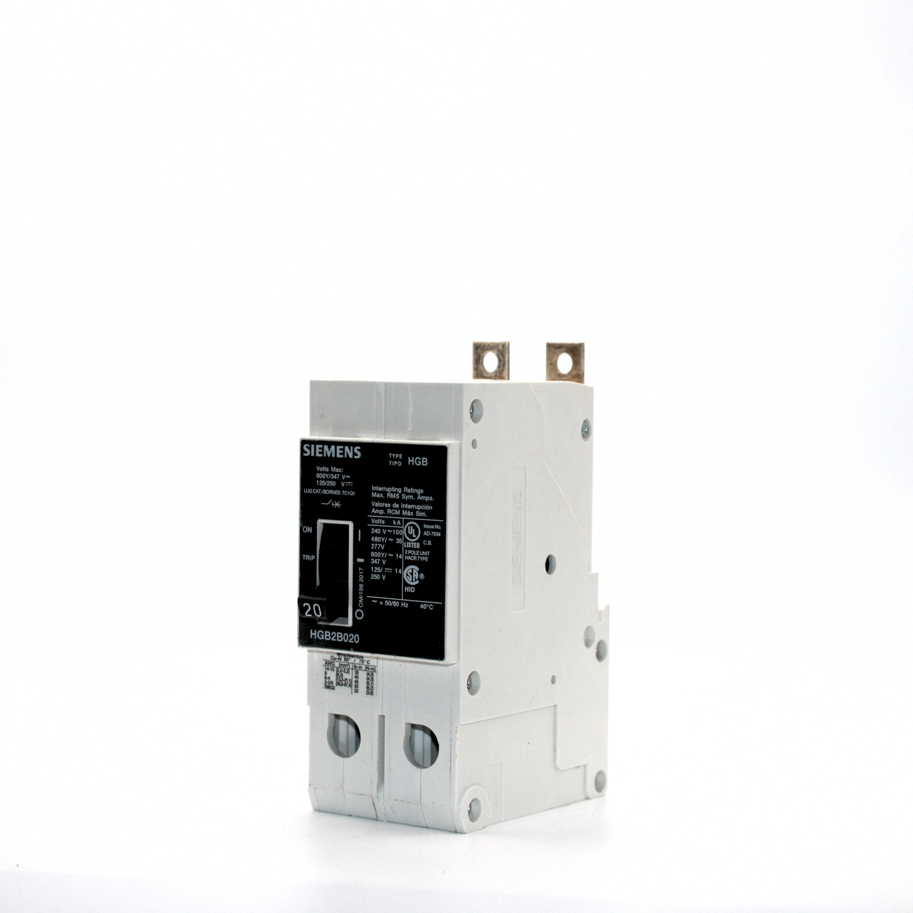 Siemens HGB2B020 2 Pole Circuit Breaker
