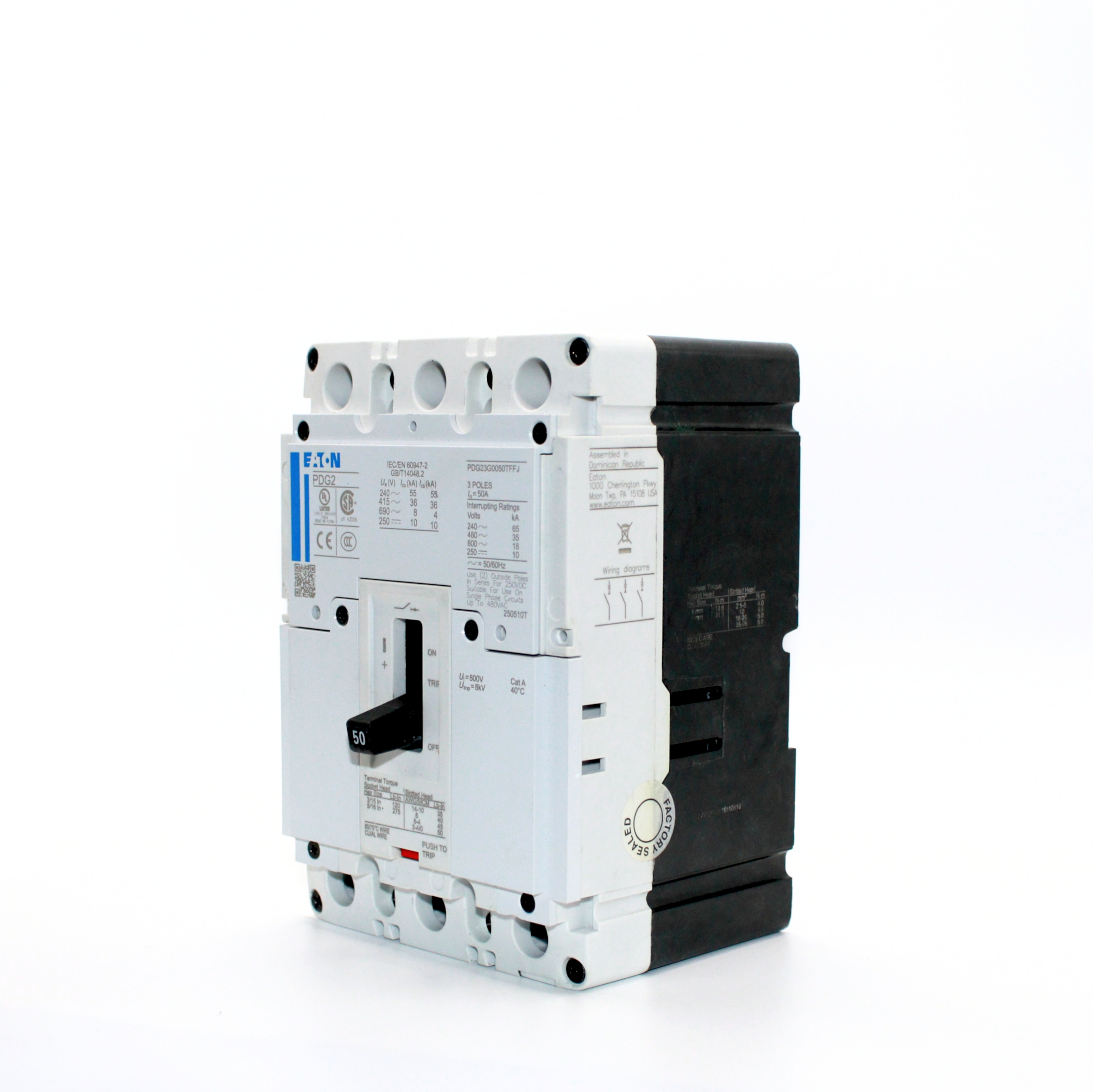 Eaton PDG23G0050TFFJ 3 Pole Circuit Breaker