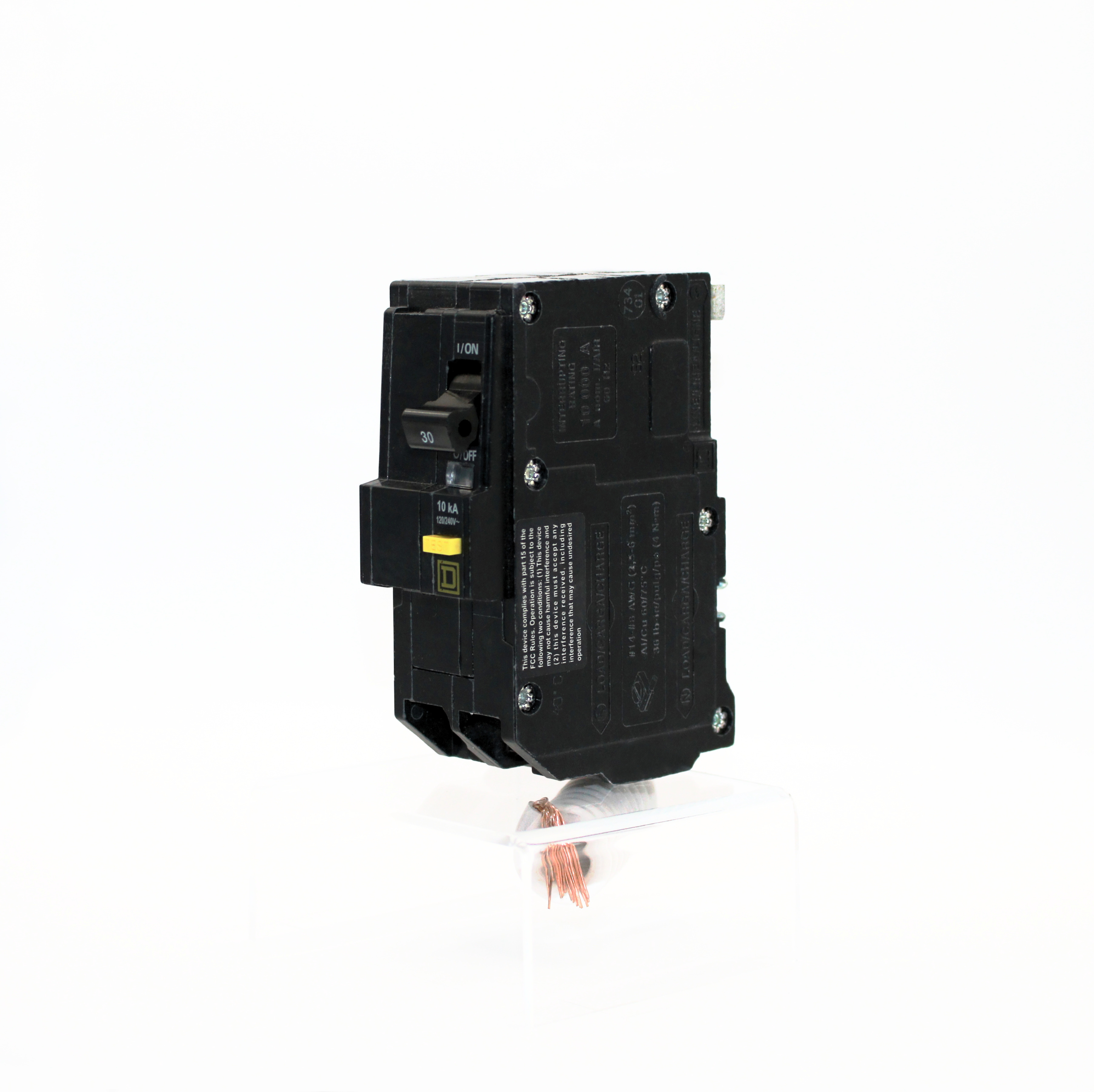 Square D QO 2-Pole GFCI Circuit Breaker, 120/240V, 10kAIC (30A-50A)