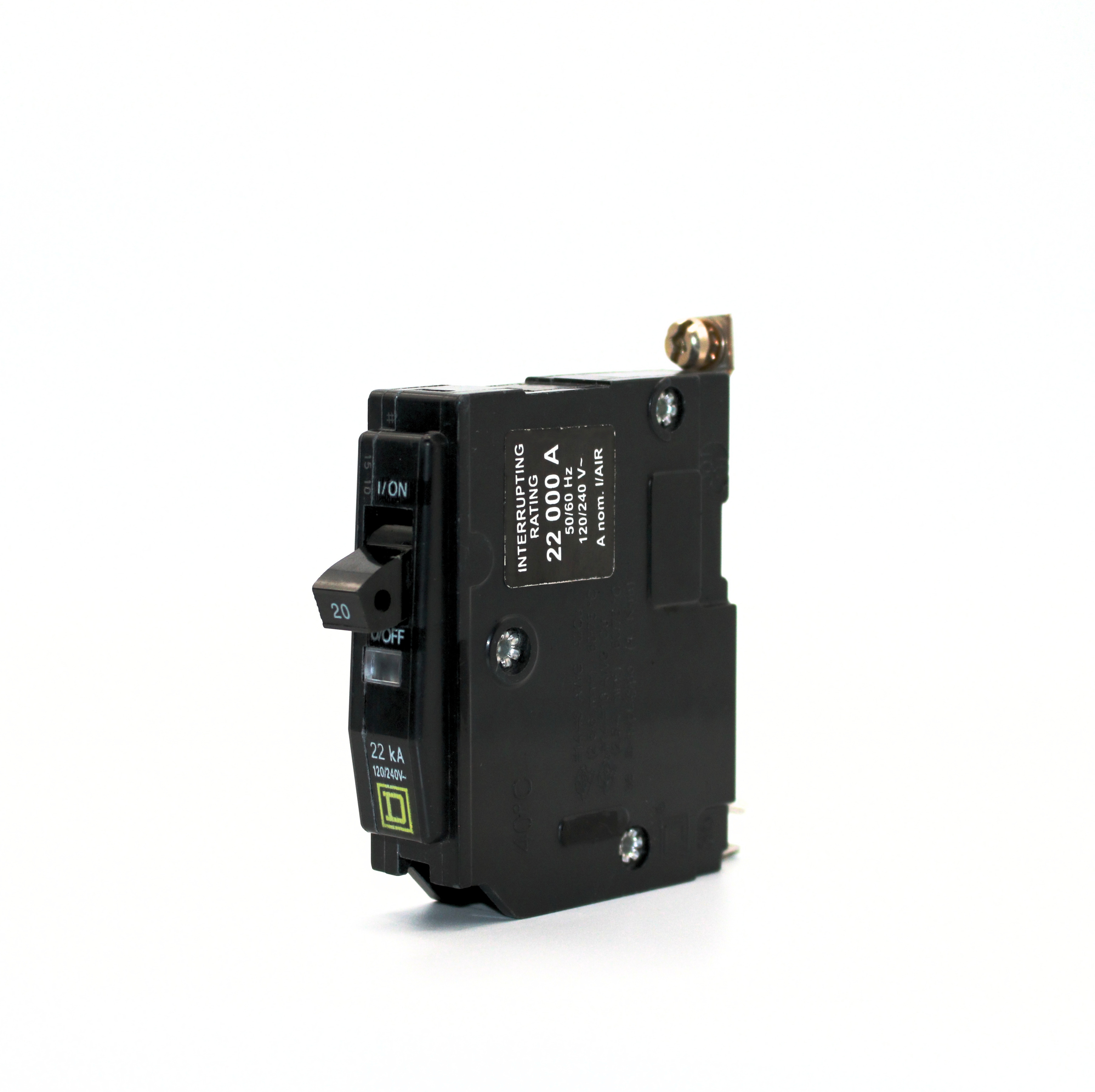 Square D QOB 1-Pole Circuit Breaker, 120/240V, 22kAIC (20A-60A)