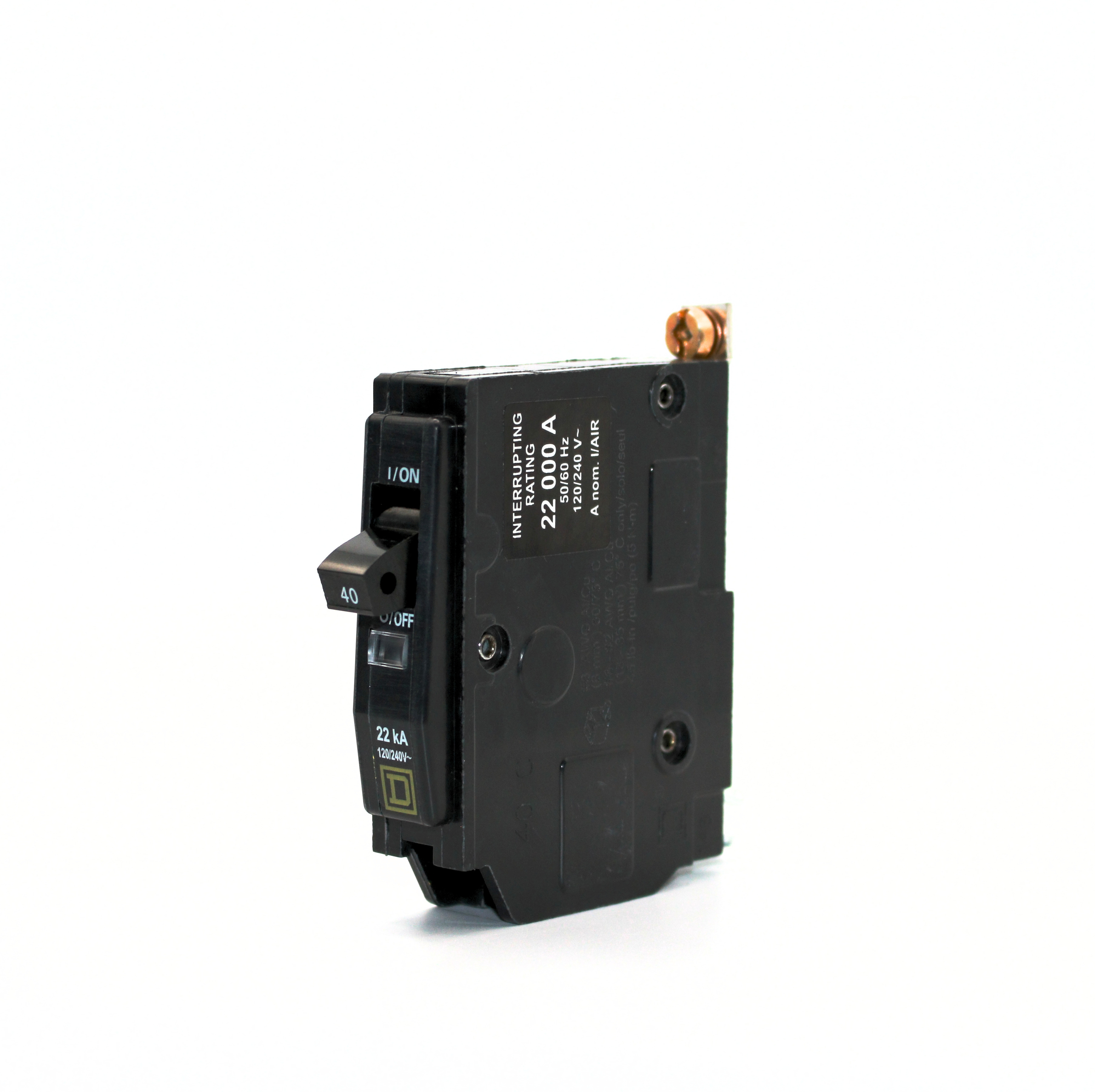 Square D QOB 1-Pole Circuit Breaker, 120/240V, 22kAIC (20A-60A)