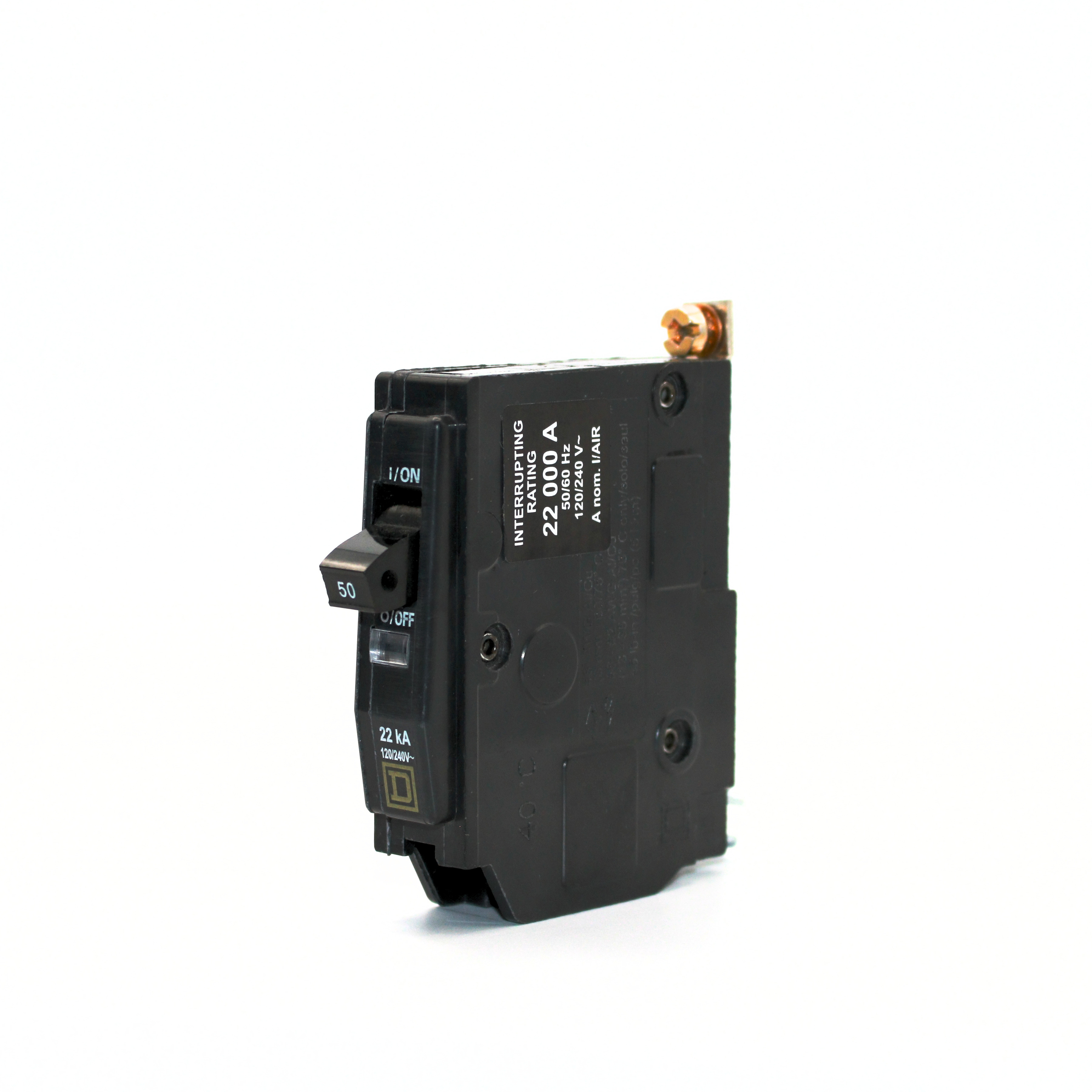Square D QOB 1-Pole Circuit Breaker, 120/240V, 22kAIC (20A-60A)