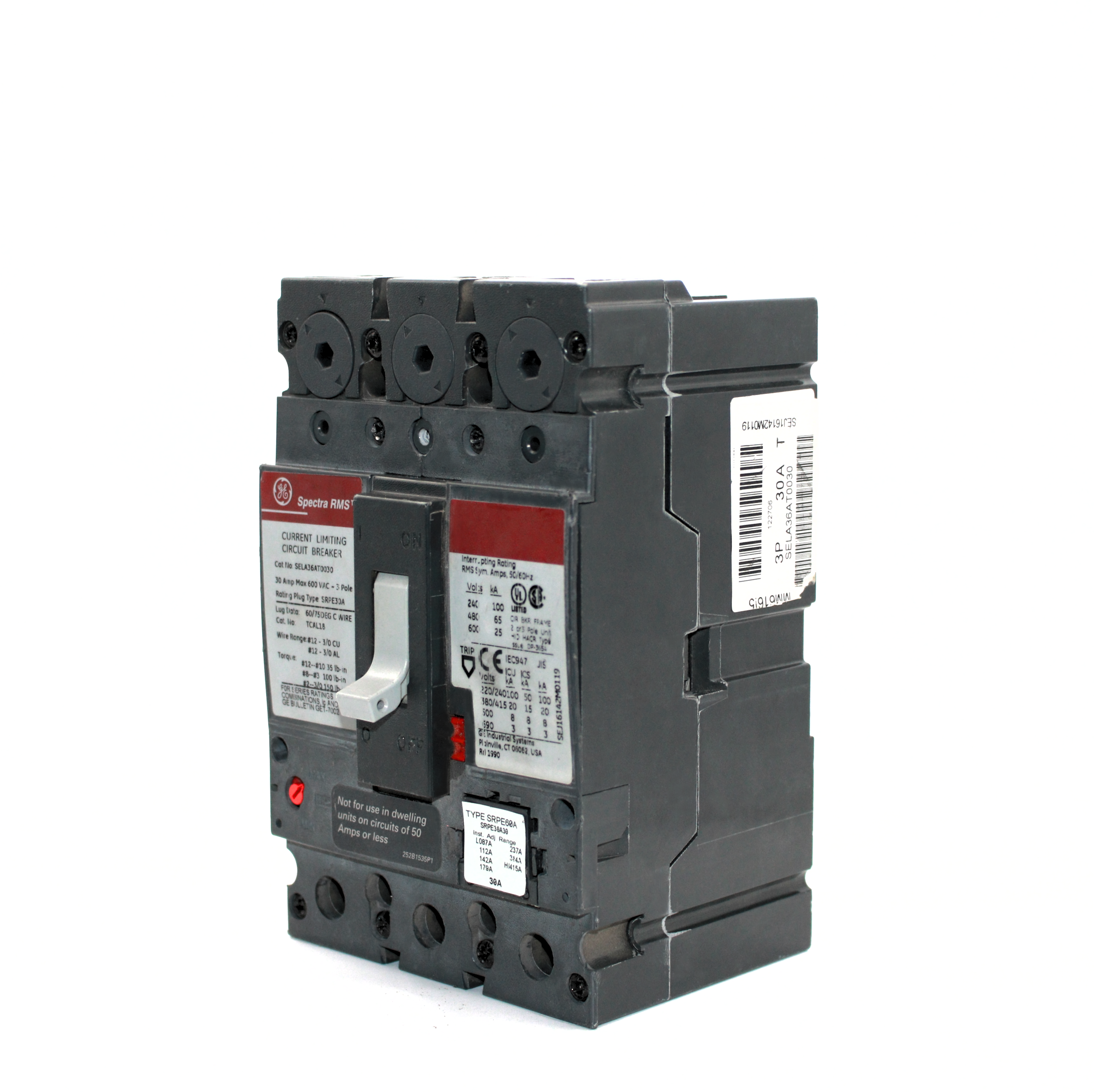 GE SELA36AT0030 3 Pole Circuit Breaker