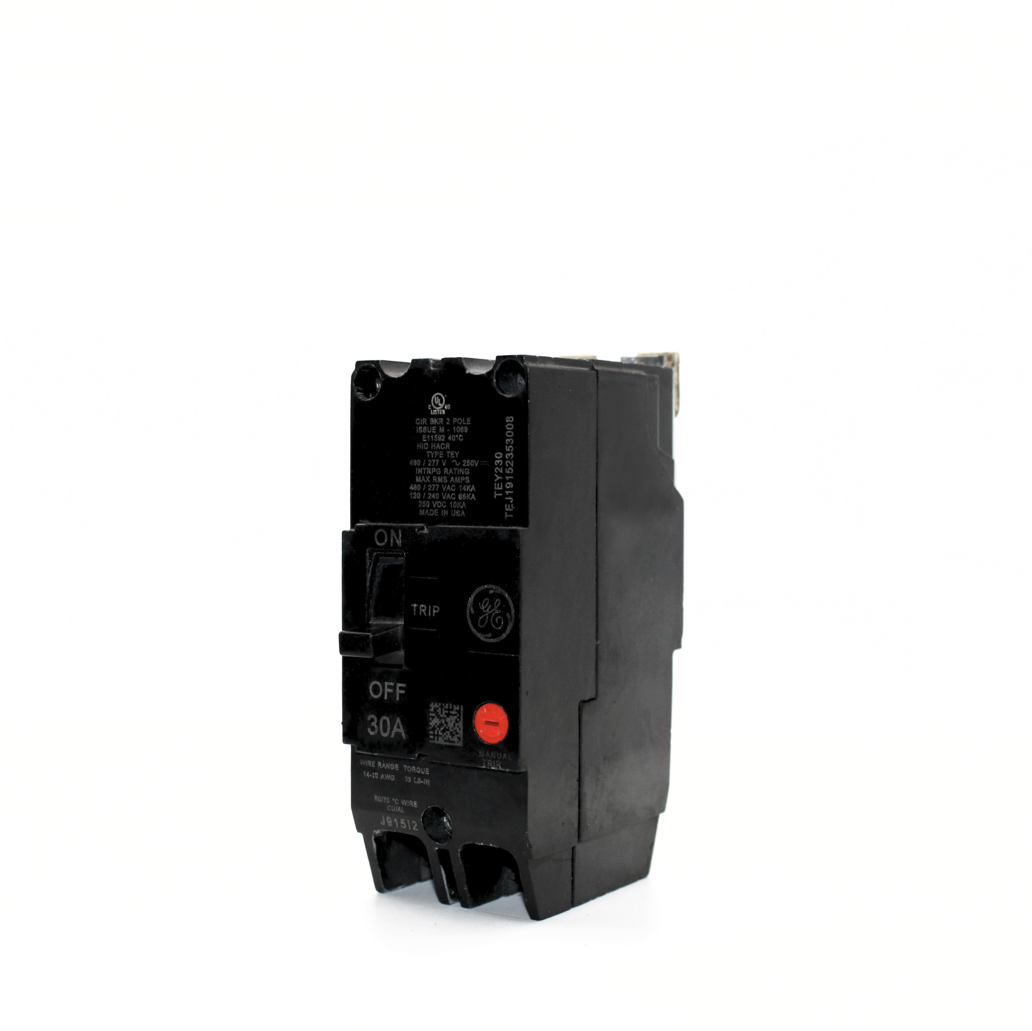 GE TEY 2-Pole Bolt-On Circuit Breaker (20A - 90A)