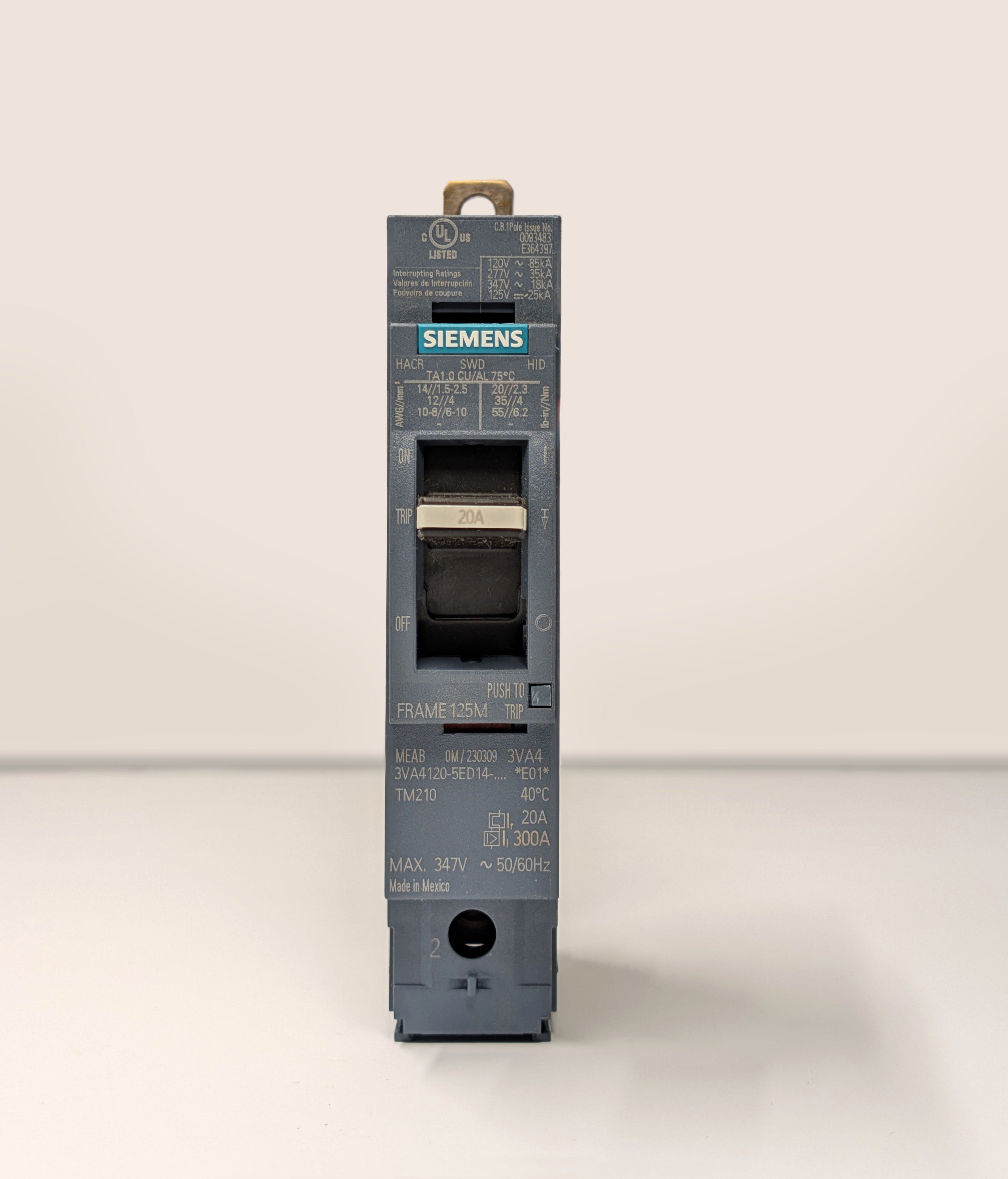 Siemens 3VA4120-5ED14-0AA0 1 Pole Circuit Breaker