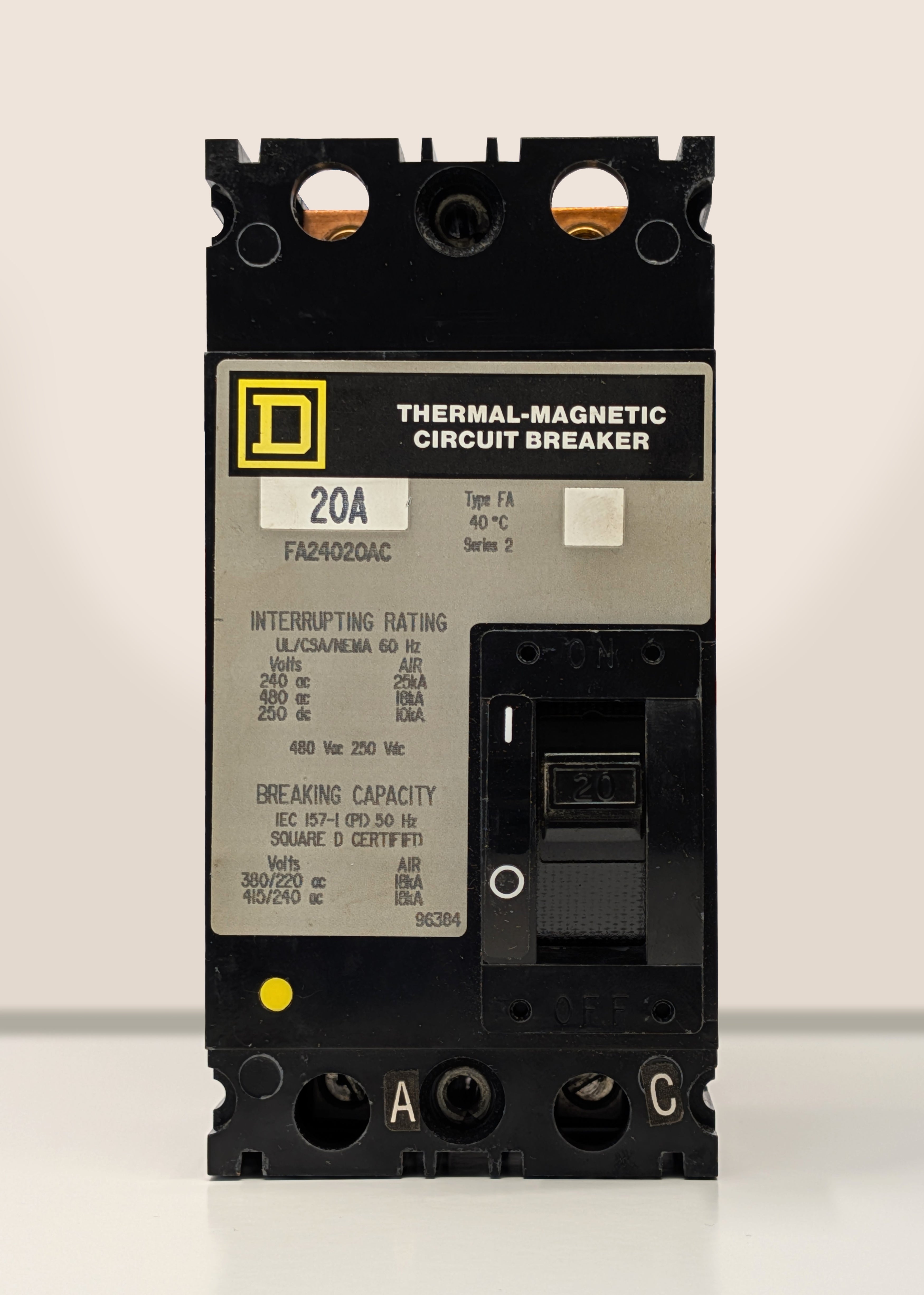 Square D FA24020AC 2 Pole Circuit Breaker
