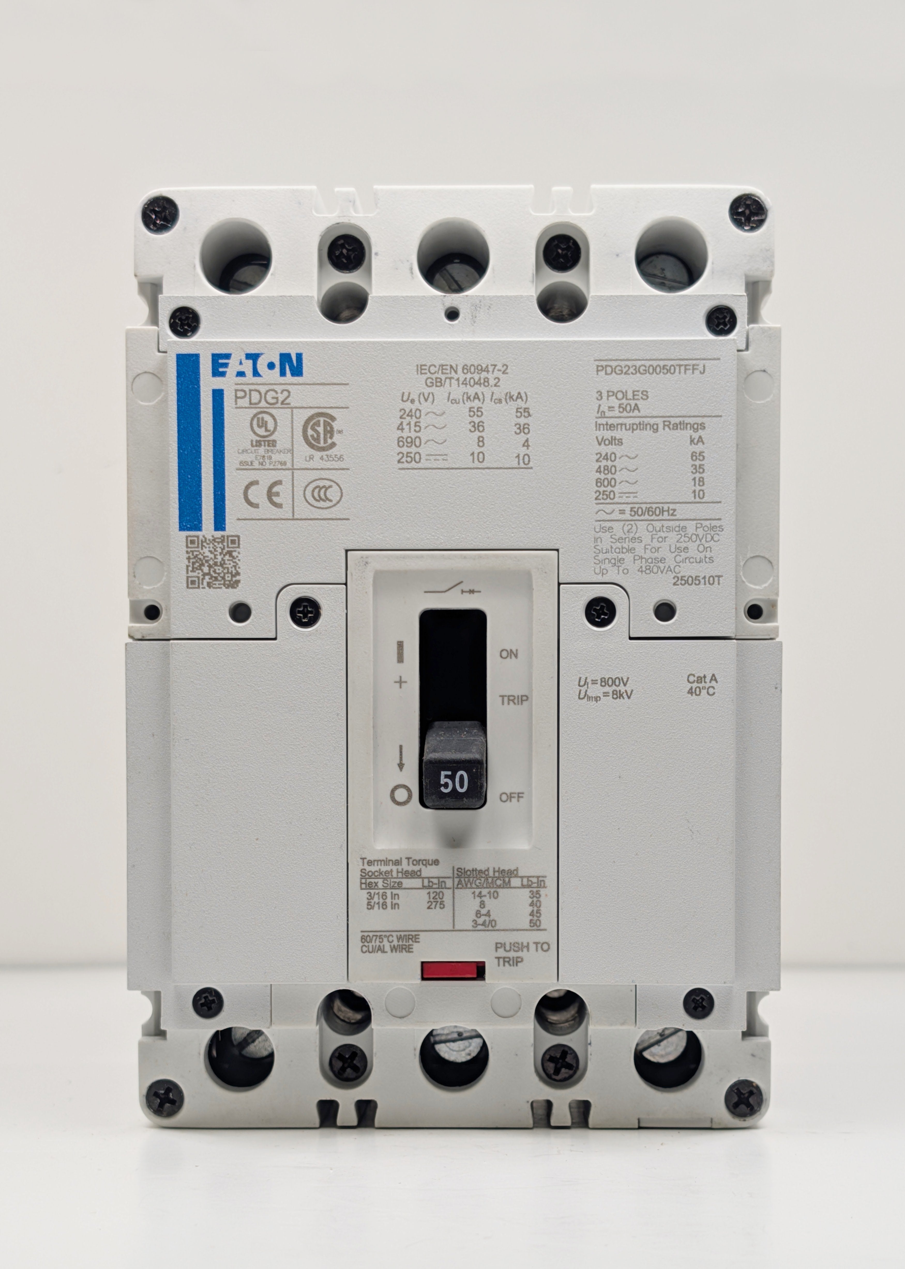 Eaton PDG23G0050TFFJ 3 Pole Circuit Breaker