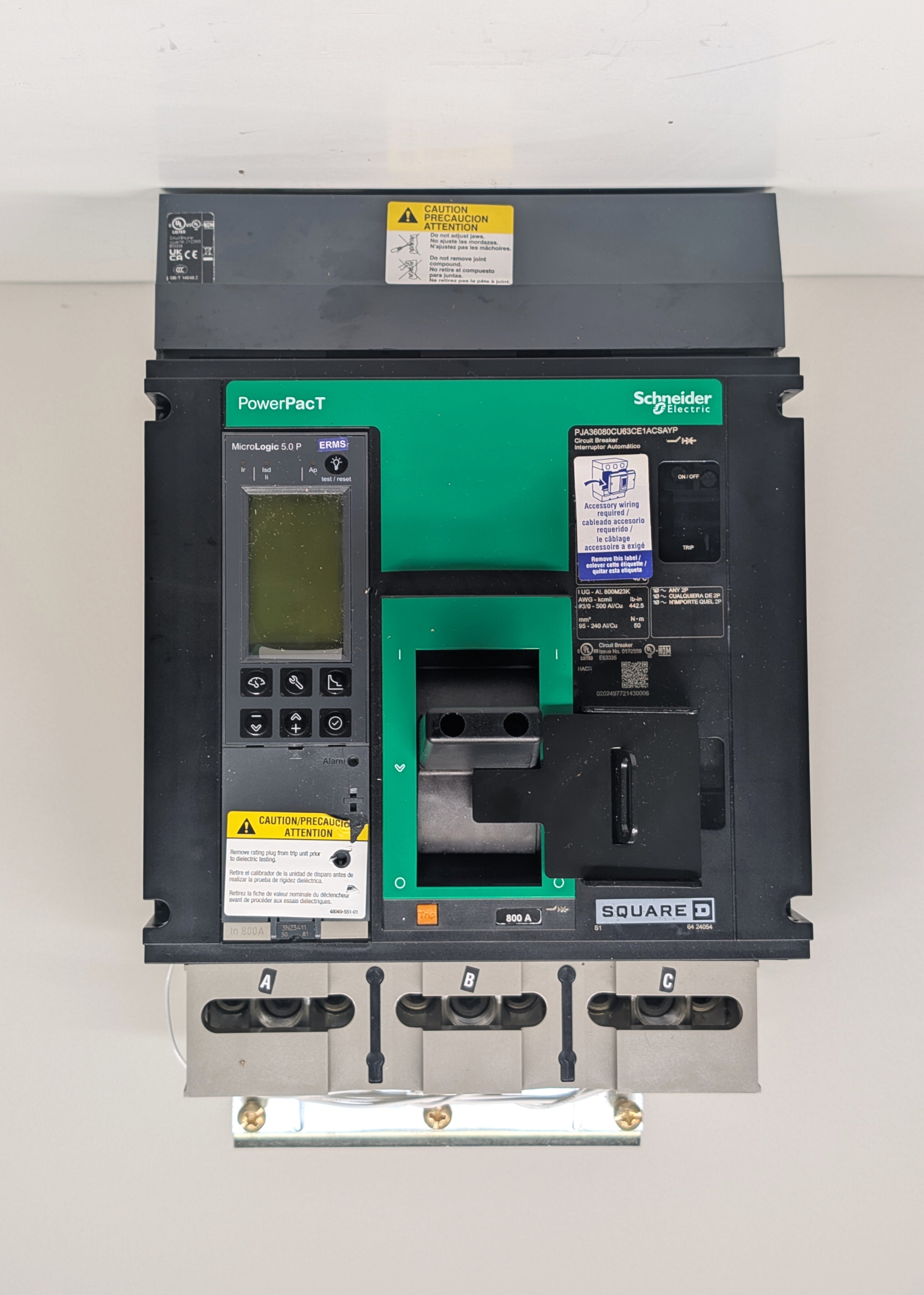 Square D PJA36080CU63CE1ACSAYP 3 Pole Circuit Breaker