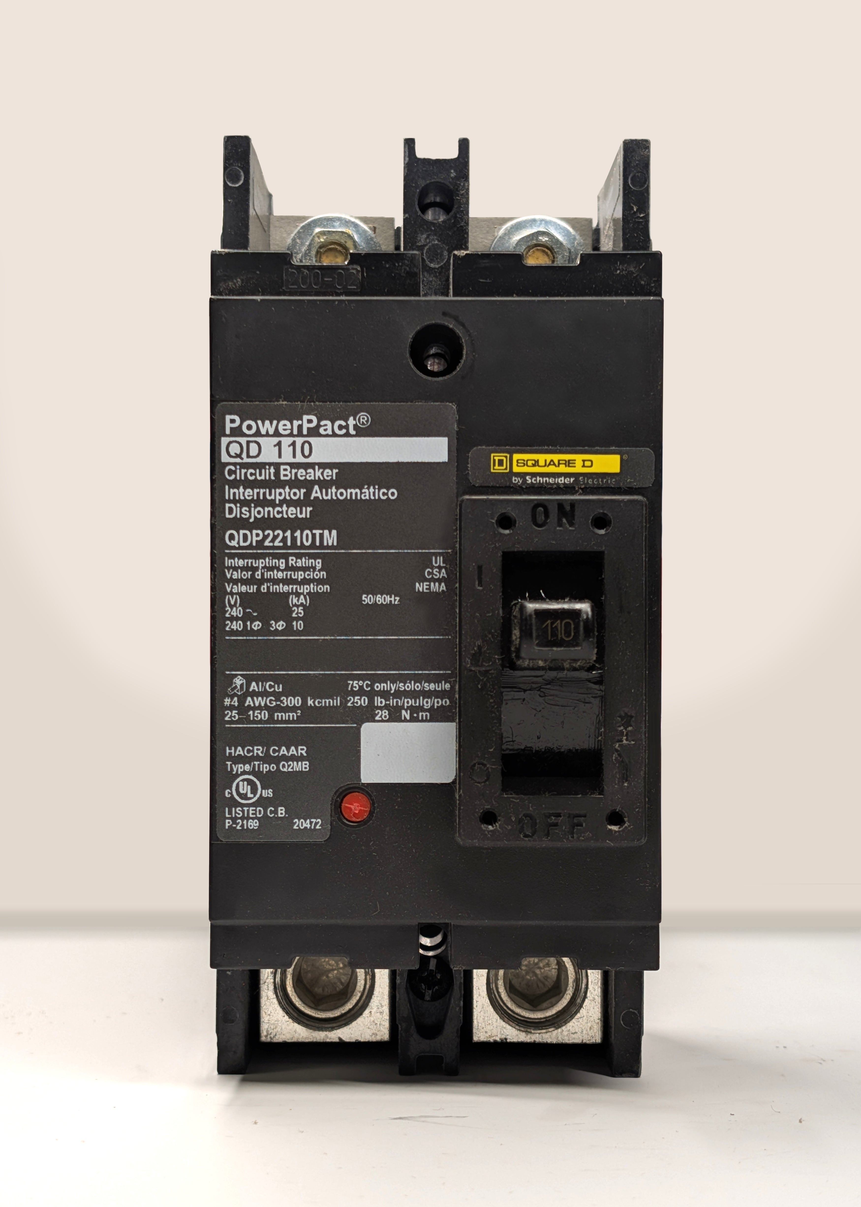 Square D QDP22110TM 2 Pole Circuit Breaker