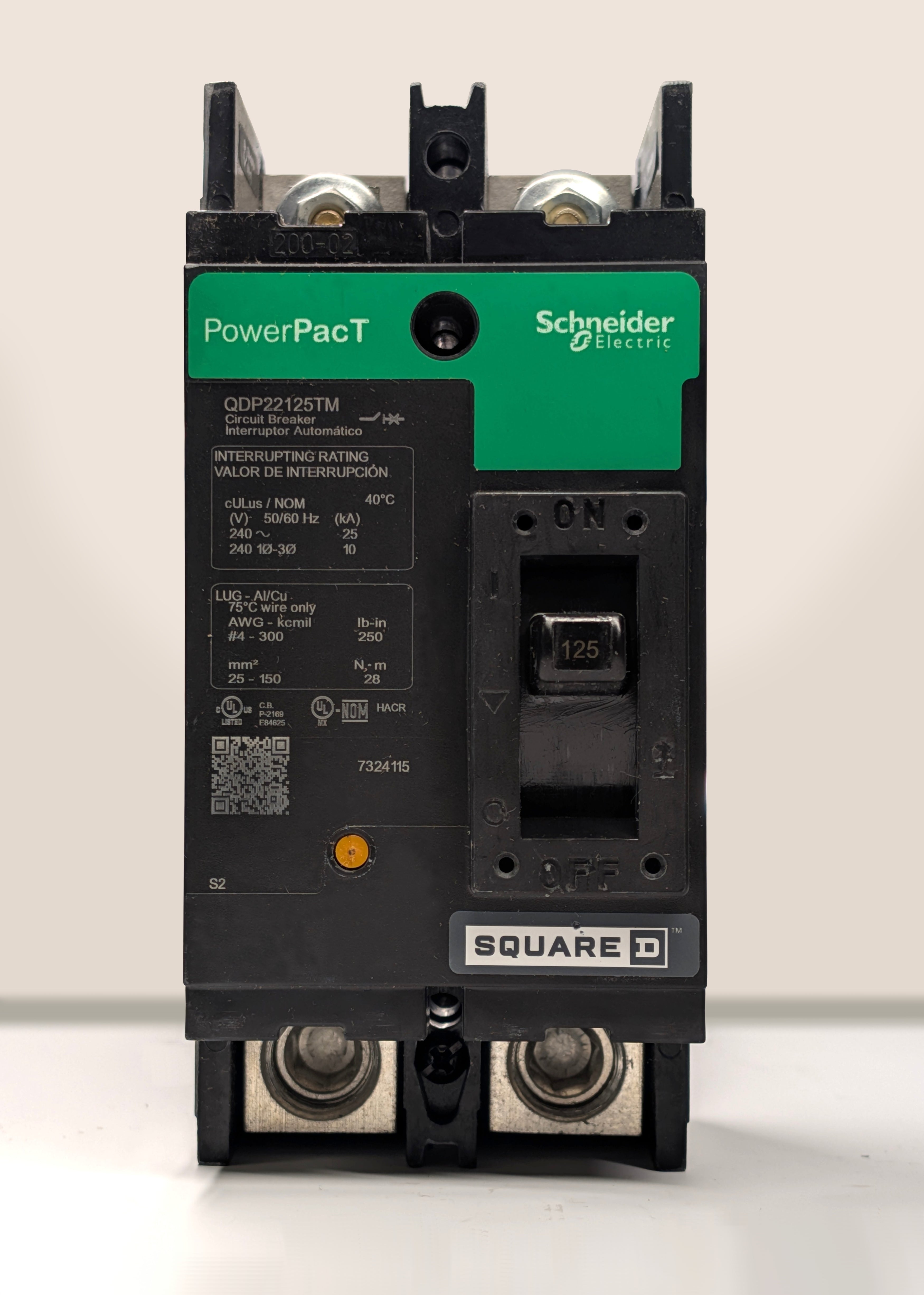 Square D QDP22125TM 2 Pole Circuit Breaker