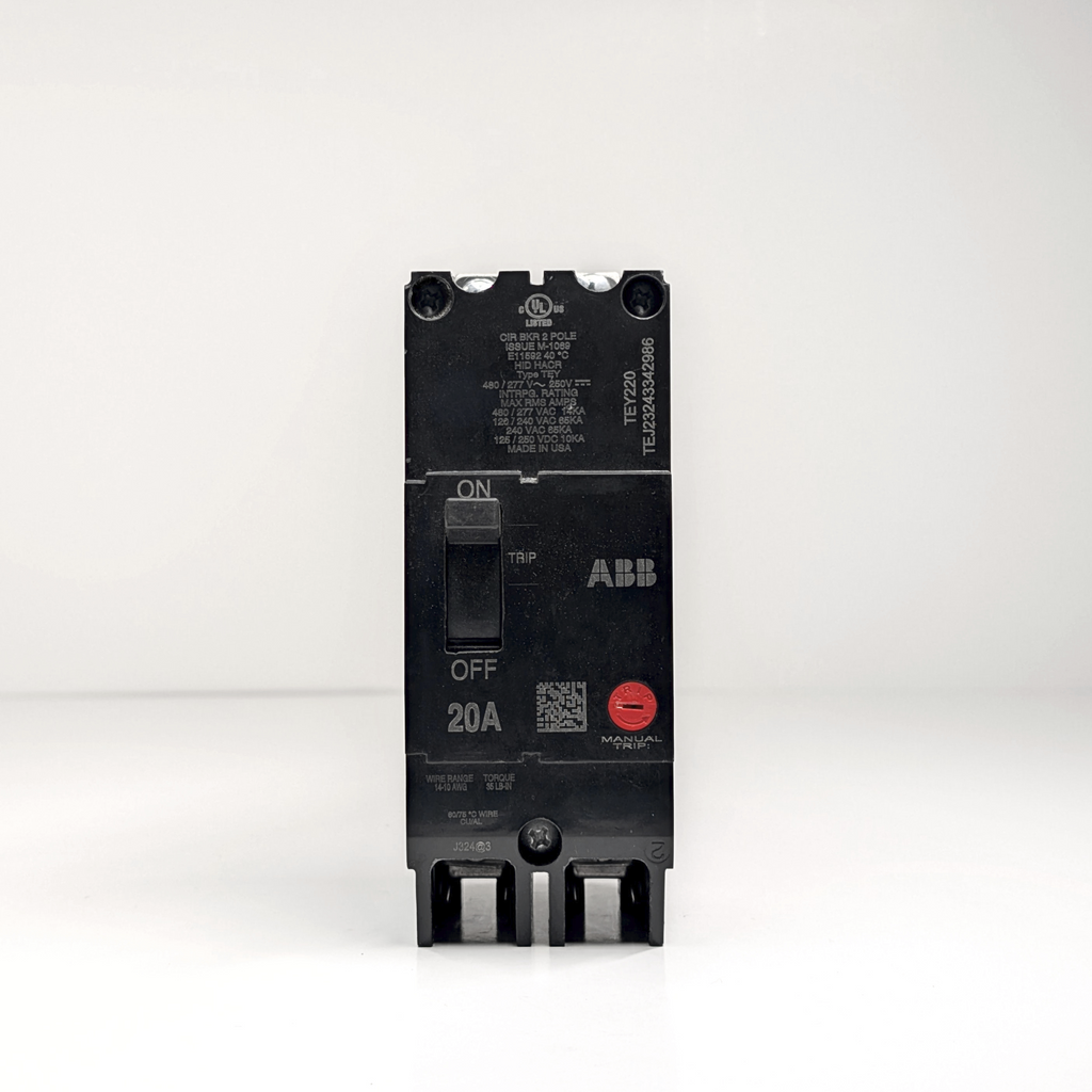 GE TEY 2-Pole Bolt-On Circuit Breaker (15A - 90A)