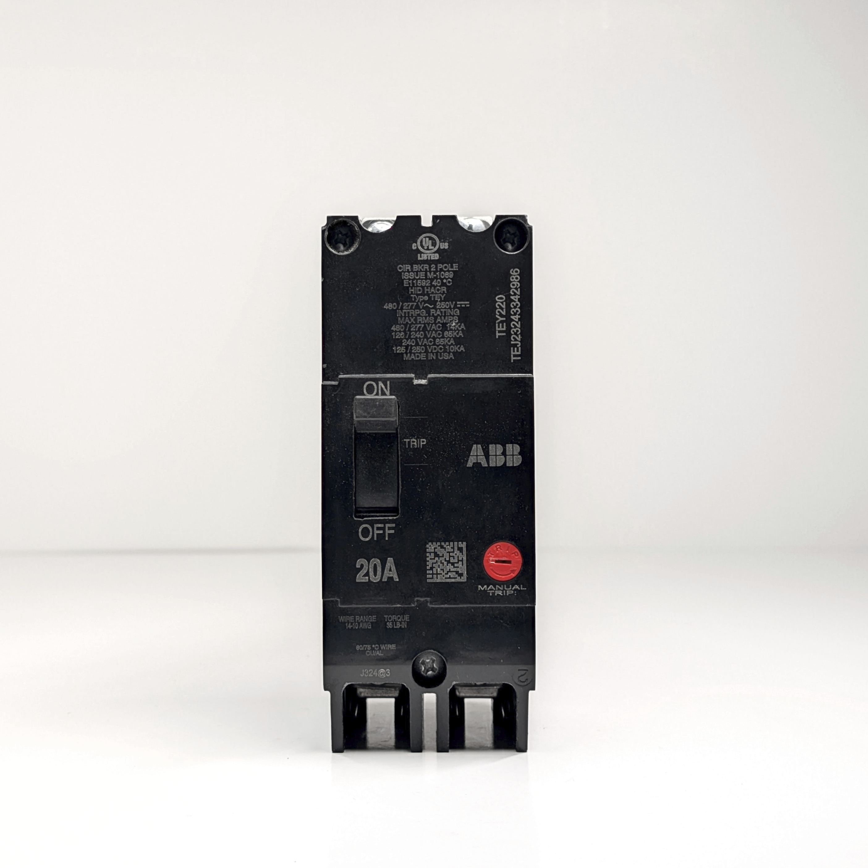 GE TEY 2-Pole Bolt-On Circuit Breaker (15A - 90A)