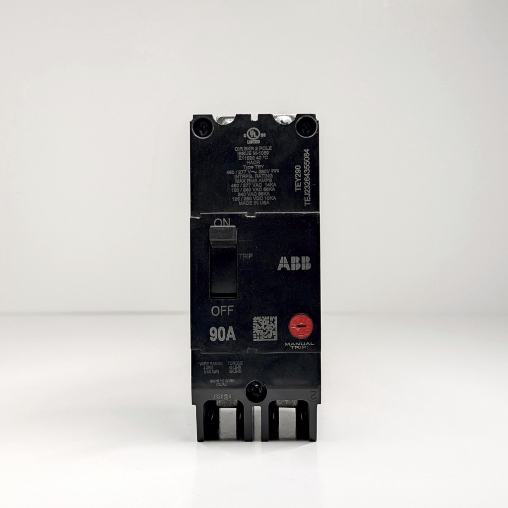 GE TEY 2-Pole Bolt-On Circuit Breaker (15A - 90A)