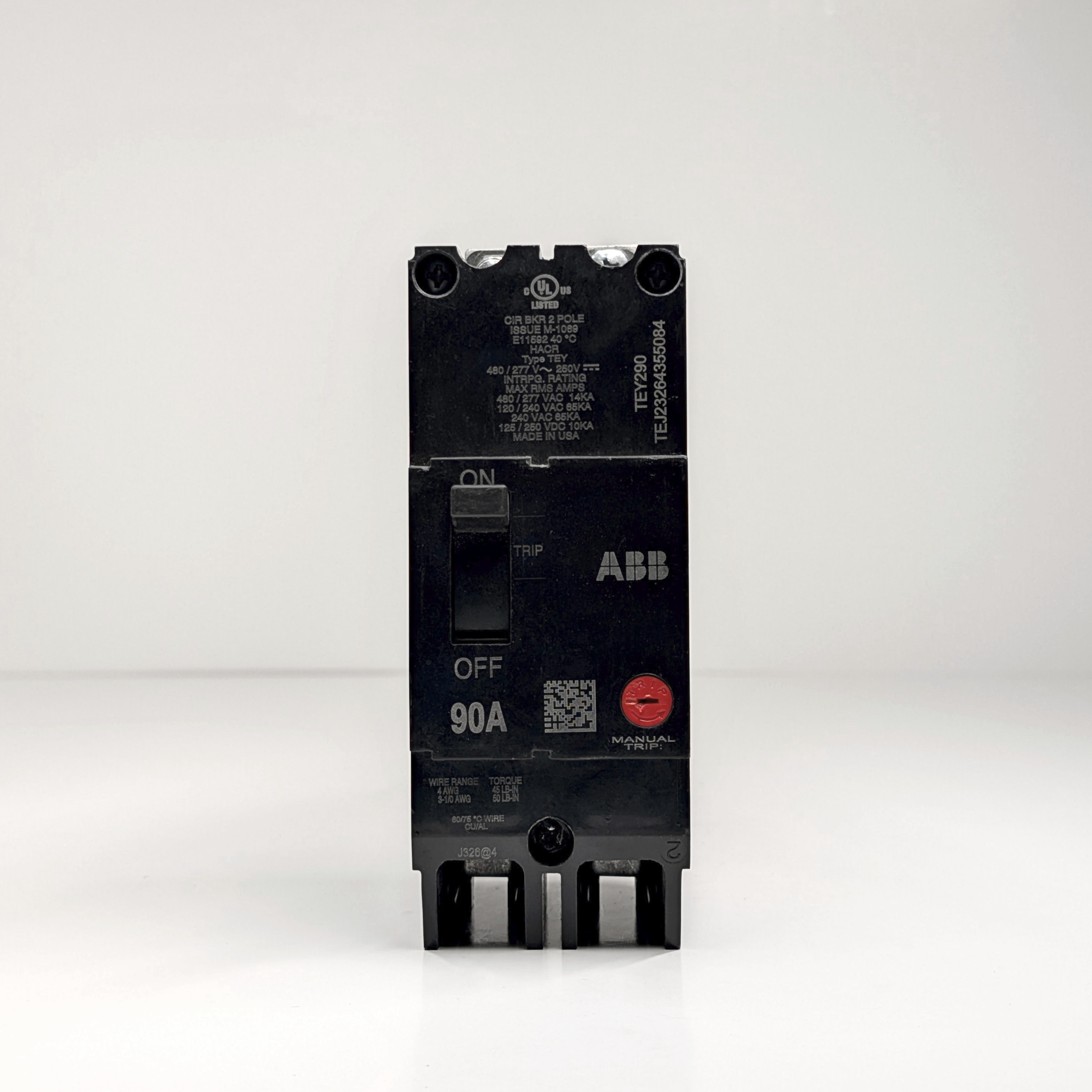 GE TEY 2-Pole Bolt-On Circuit Breaker (15A - 90A)