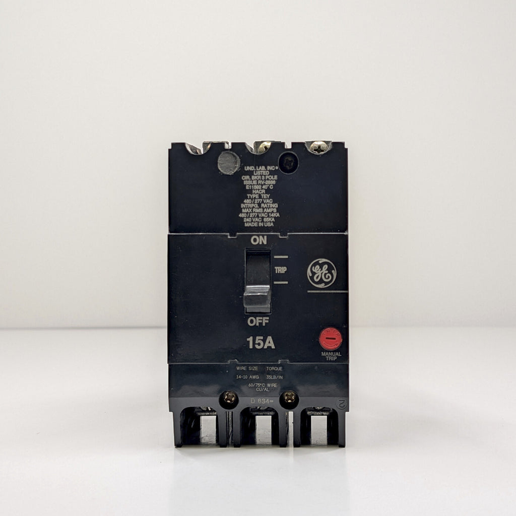 GE TEY 3-Pole Bolt-On Circuit Breaker (15A - 100A)