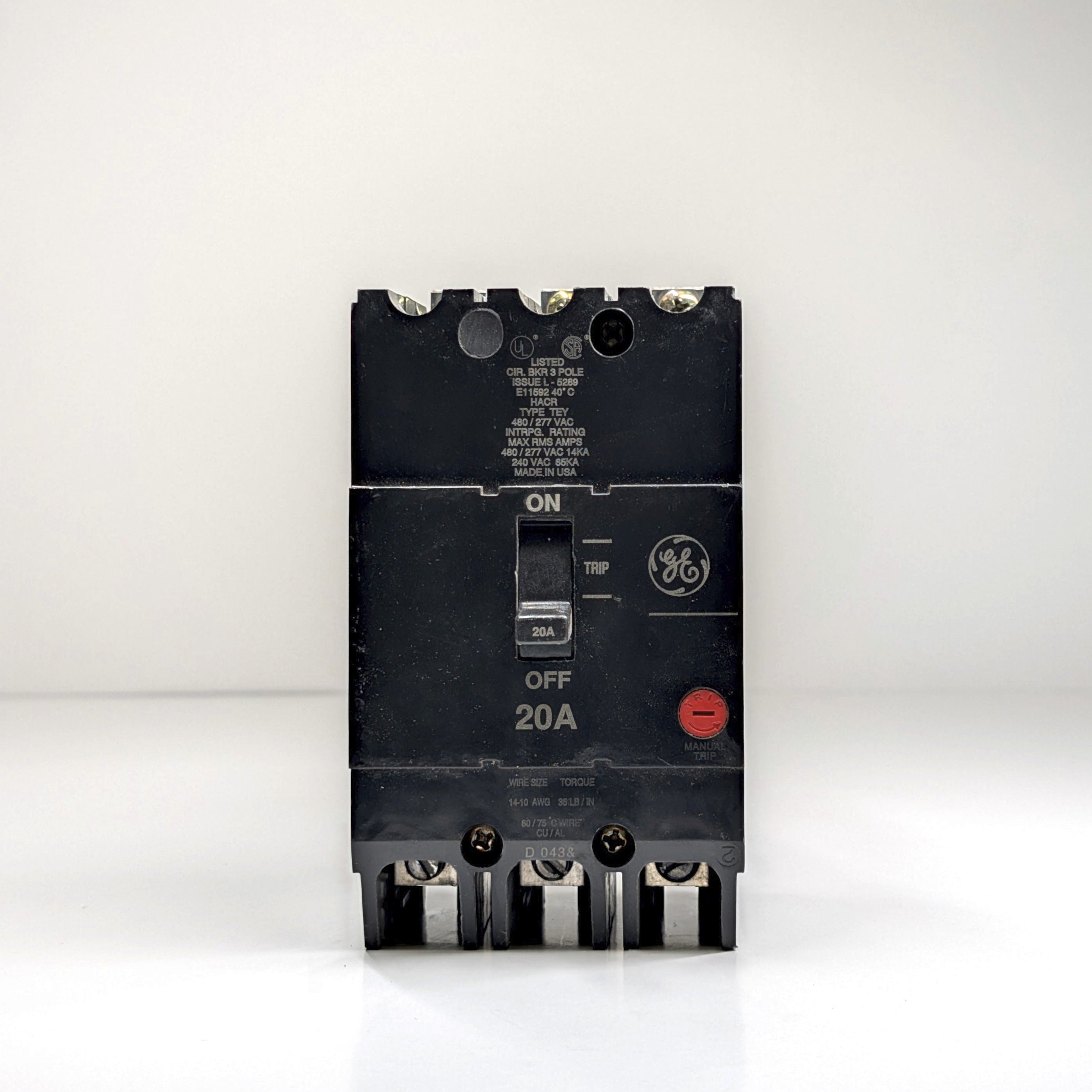 GE TEY 3-Pole Bolt-On Circuit Breaker (15A - 100A)