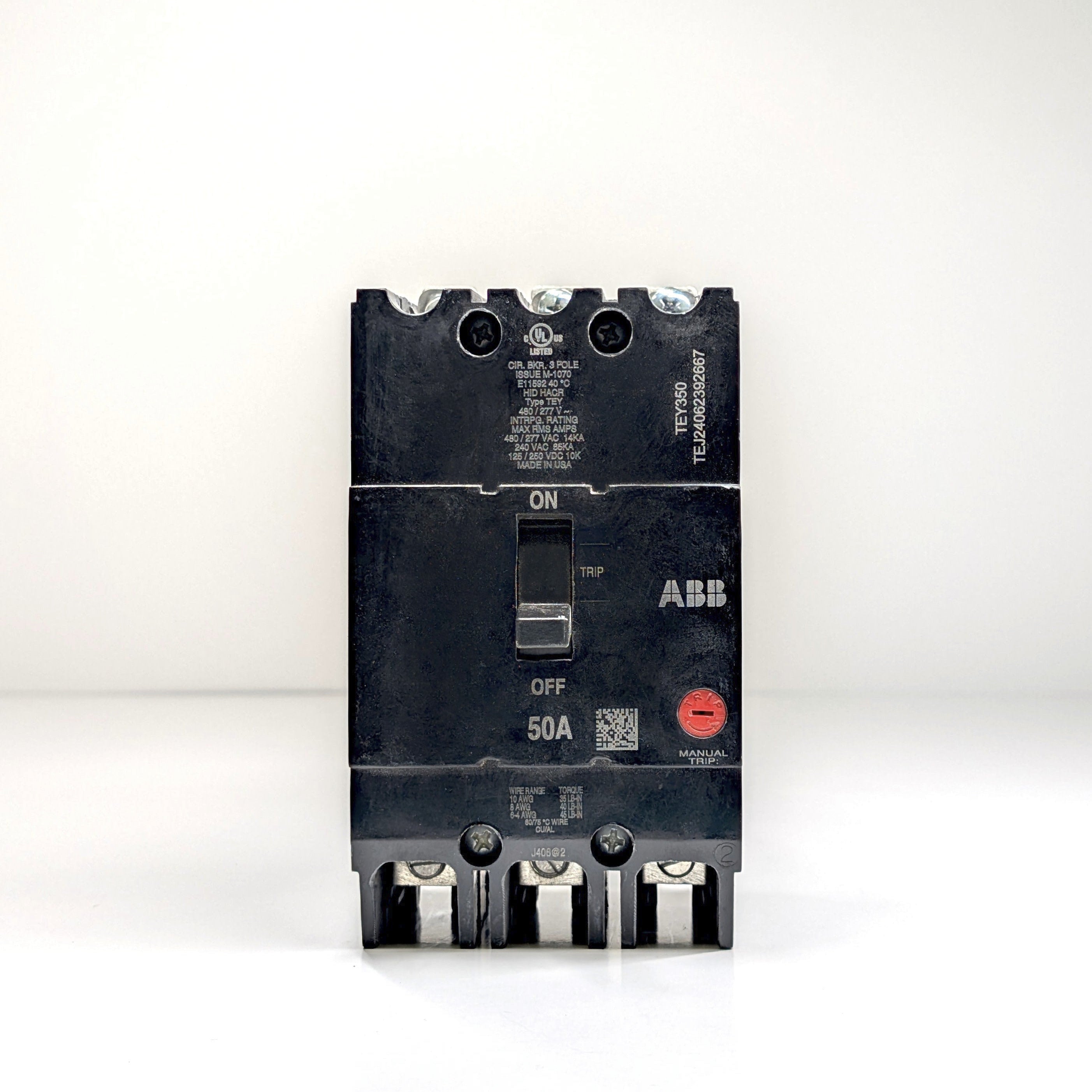 GE TEY 3-Pole Bolt-On Circuit Breaker (15A - 100A)
