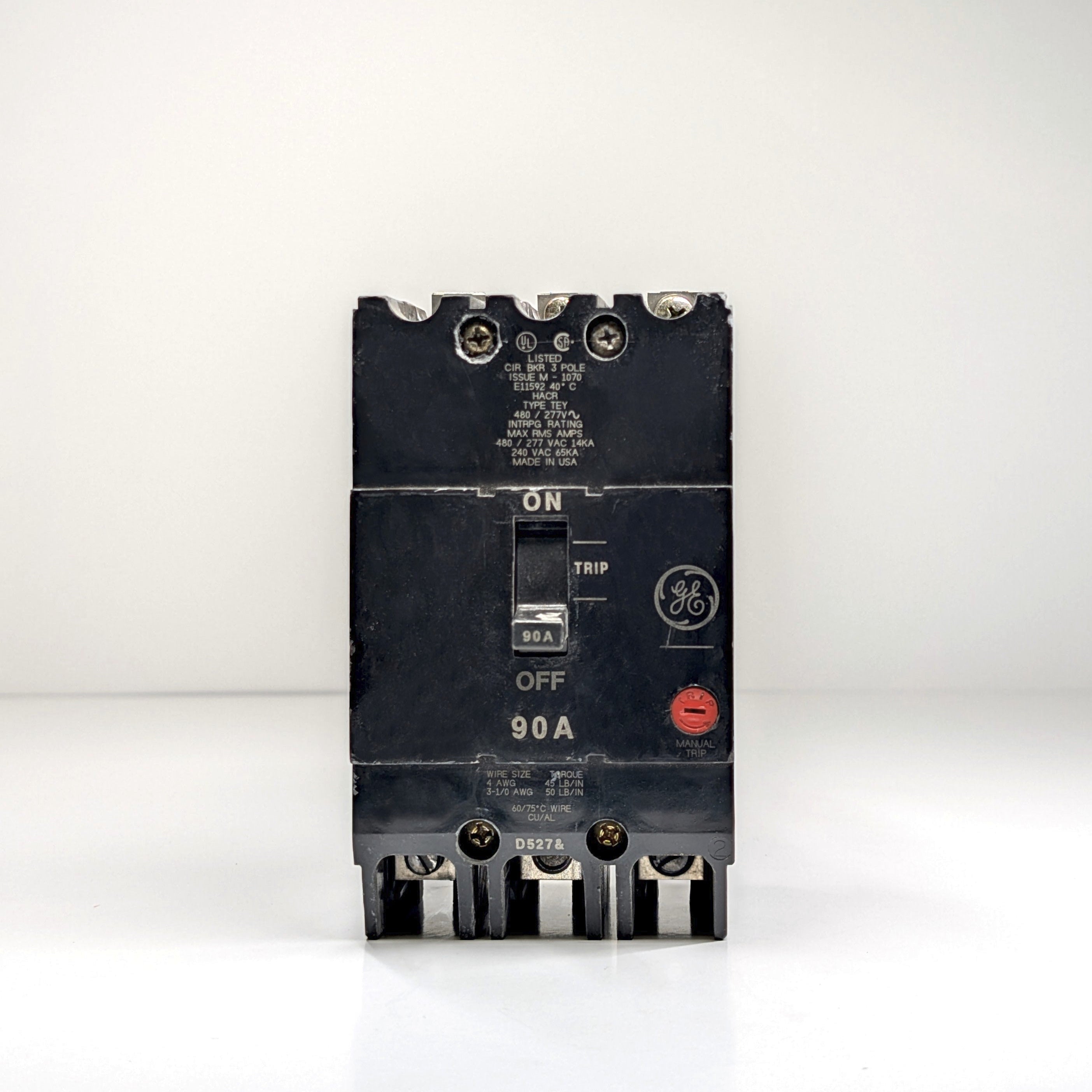 GE TEY 3-Pole Bolt-On Circuit Breaker (15A - 100A)